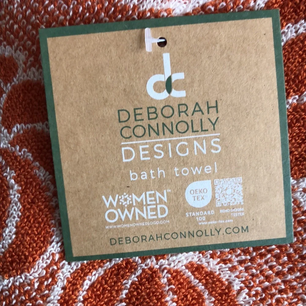 Deborah Connolly Orange Pumpkin Pattern Hand and Bath Towels